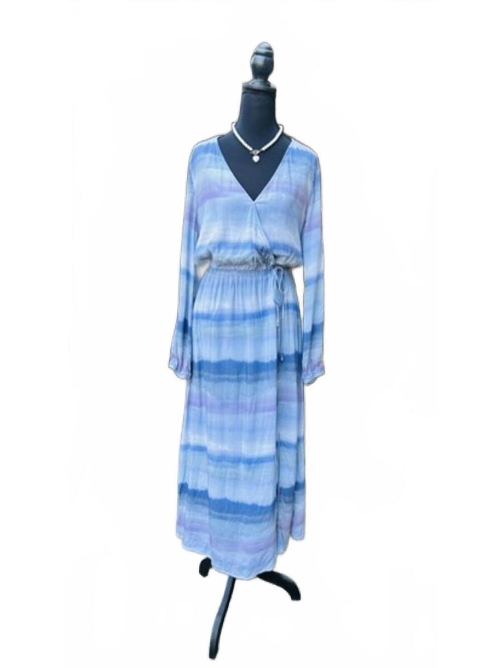 Cloth & Stone x Anthropologie Watercolor Tie Dye Rayon Maxi Dress M - Picture 6 of 7